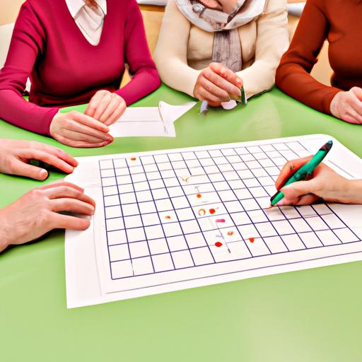Nhóm người thảo luận về chiến lược chơi xổ số với bảng biểu trên bàn