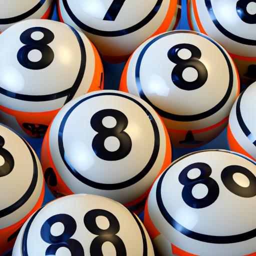 Những quả bóng xổ số với các số 8 và 88.